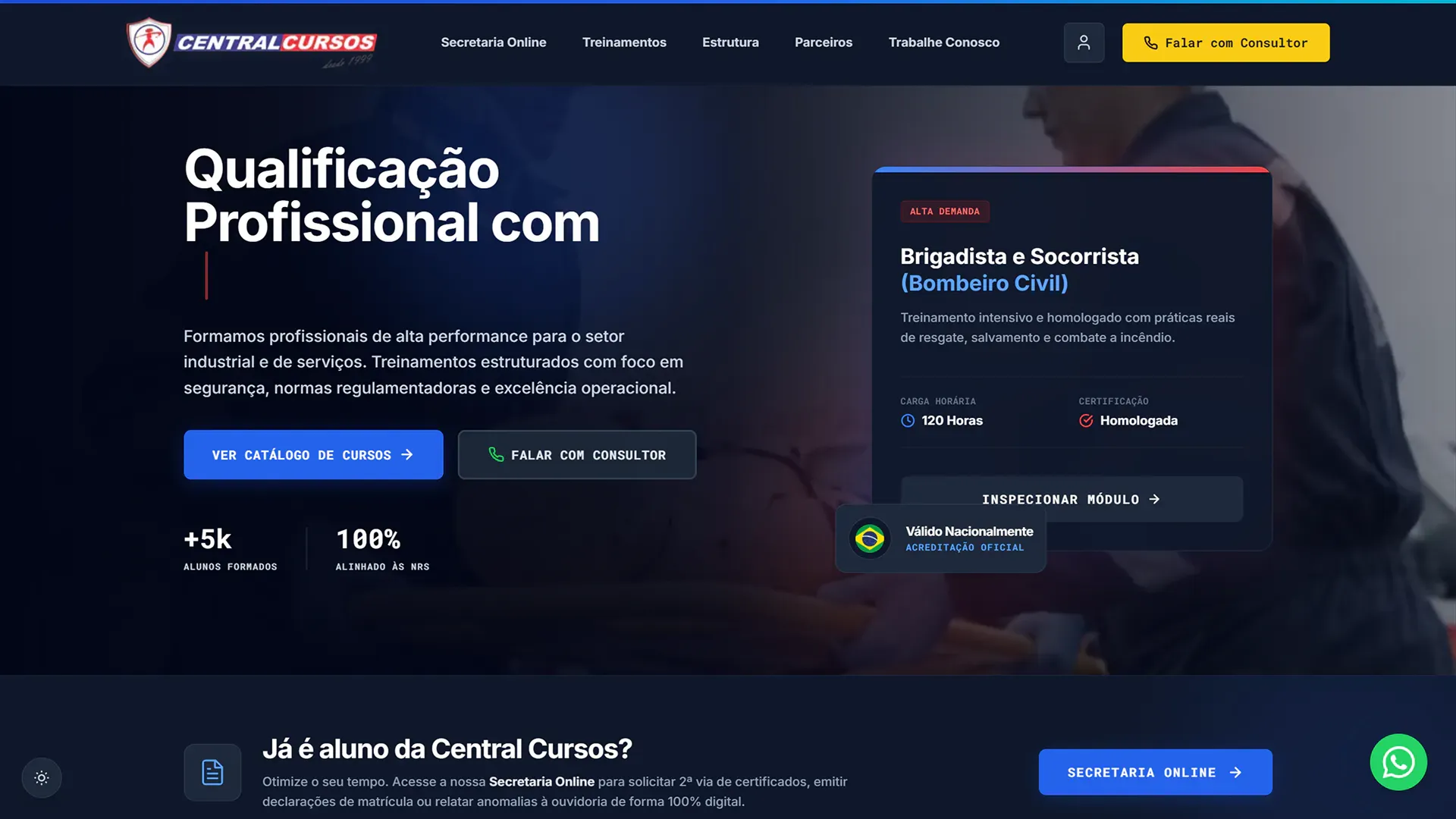 Preview do site Central Cursos